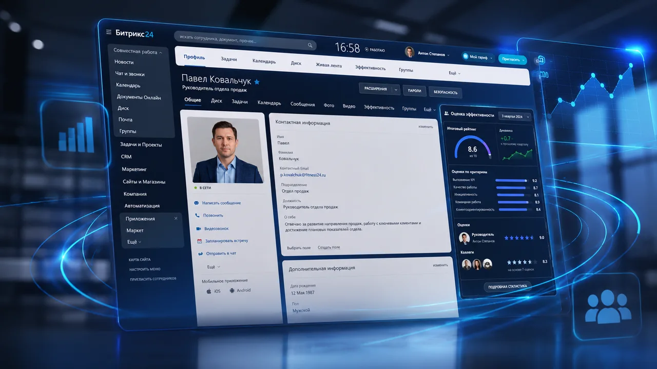 Виджет для оценки работы корпоративных сотрудников в CRM
